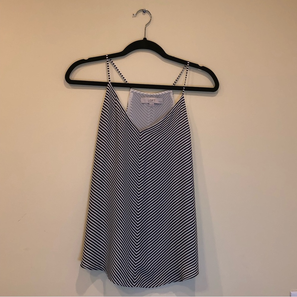 Loft | Black And White Zig Zag Pattern Blouse - image 1